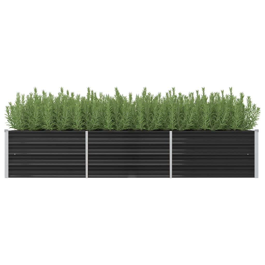 vidaXL Garden Raised Bed Anthracite 240x80x45 cm Galvanised Steel