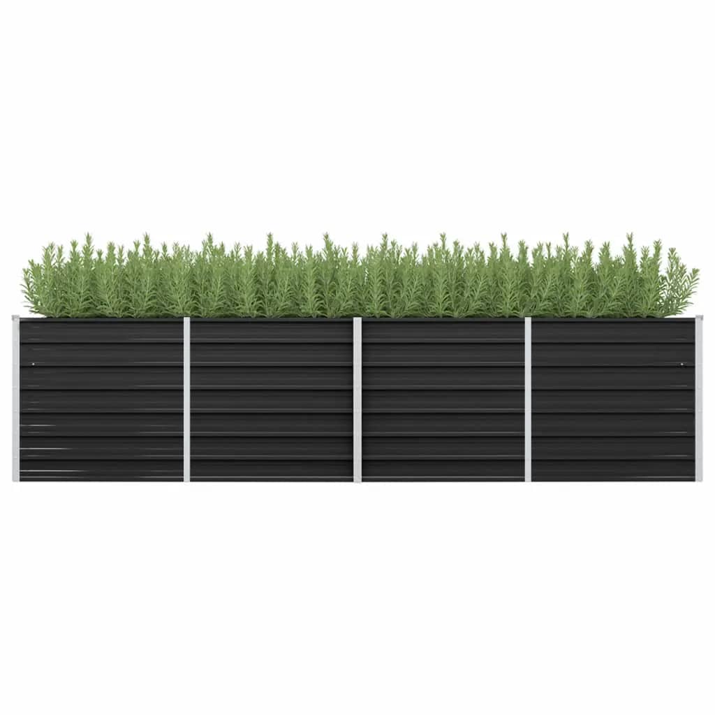 vidaXL Garden Raised Bed Anthracite 320x80x77 cm Galvanised Steel