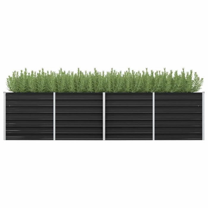 vidaXL Garden Raised Bed Anthracite 320x80x77 cm Galvanised Steel