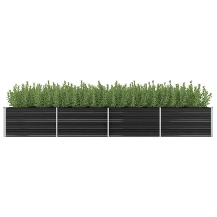 vidaXL Garden Raised Bed Anthracite 320x80x45 cm Galvanised Steel