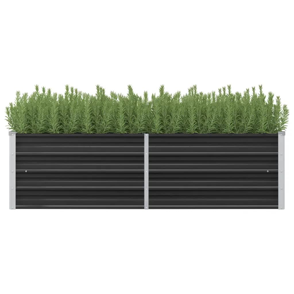 vidaXL Garden Raised Bed Anthracite 160x40x45 cm Galvanised Steel