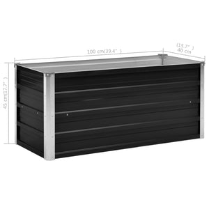 vidaXL Garden Raised Bed Anthracite 100x40x45 cm Galvanised Steel