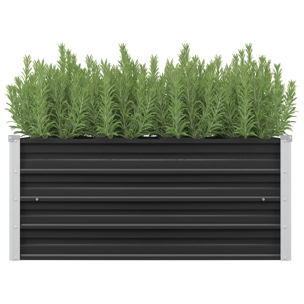 vidaXL Garden Raised Bed Anthracite 100x40x45 cm Galvanised Steel