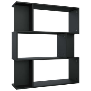 vidaXL Book Cabinet/Room Divider Black 80x24x96 cm Engineered Wood