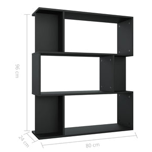 vidaXL Book Cabinet/Room Divider Black 80x24x96 cm Engineered Wood