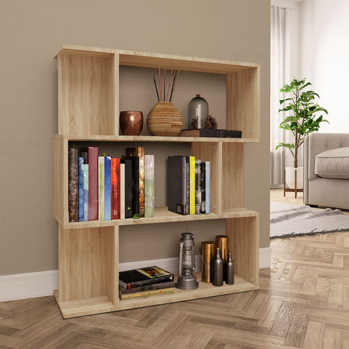 vidaXL Book Cabinet/Room Divider Sonoma Oak 80x24x96 cm Engineered Wood