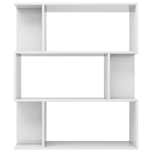 vidaXL Book Cabinet/Room Divider High Gloss White 80x24x96 cm Engineered Wood