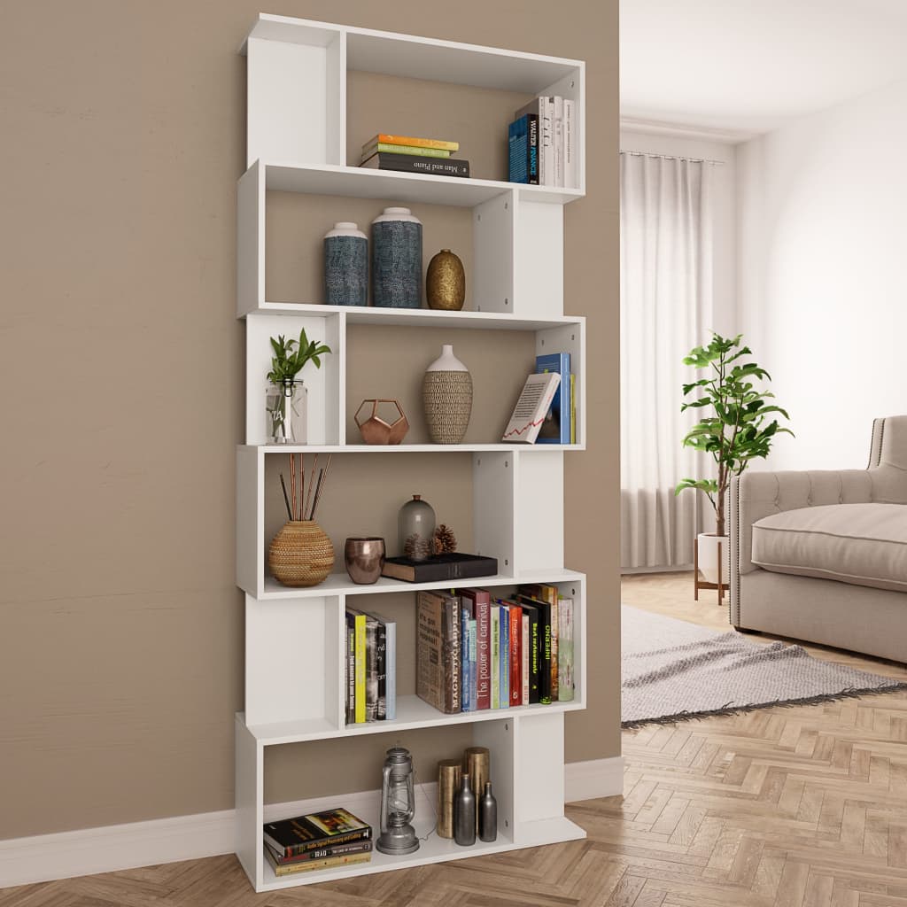 vidaXL Book Cabinet/Room Divider White 80x24x192 cm Engineered Wood