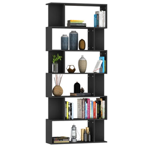 vidaXL Book Cabinet/Room Divider Black 80x24x192 cm Engineered Wood