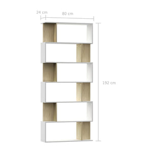 vidaXL Book Cabinet/Room Divider White and Sonoma Oak 80x24x192 cm Engineered Wood