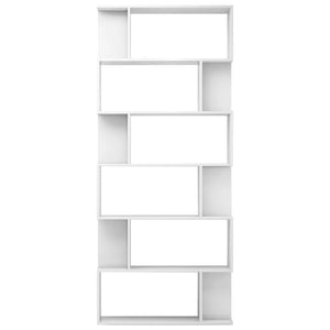 vidaXL Book Cabinet/Room Divider High Gloss White 80x24x192 cm Engineered Wood