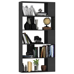 vidaXL Book Cabinet/Room Divider Black 80x24x159 cm Engineered Wood