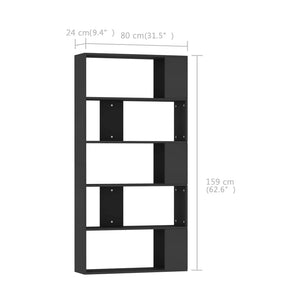 vidaXL Book Cabinet/Room Divider Black 80x24x159 cm Engineered Wood