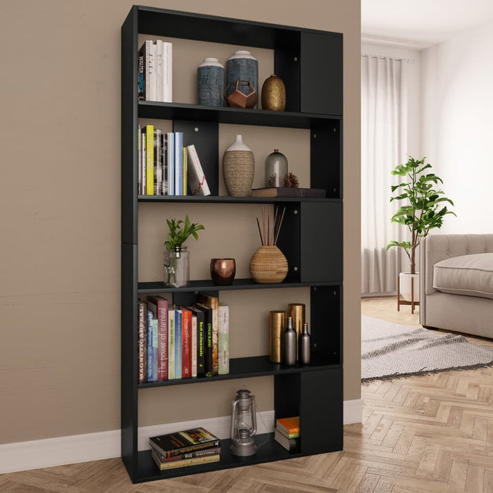 vidaXL Book Cabinet/Room Divider Black 80x24x159 cm Engineered Wood