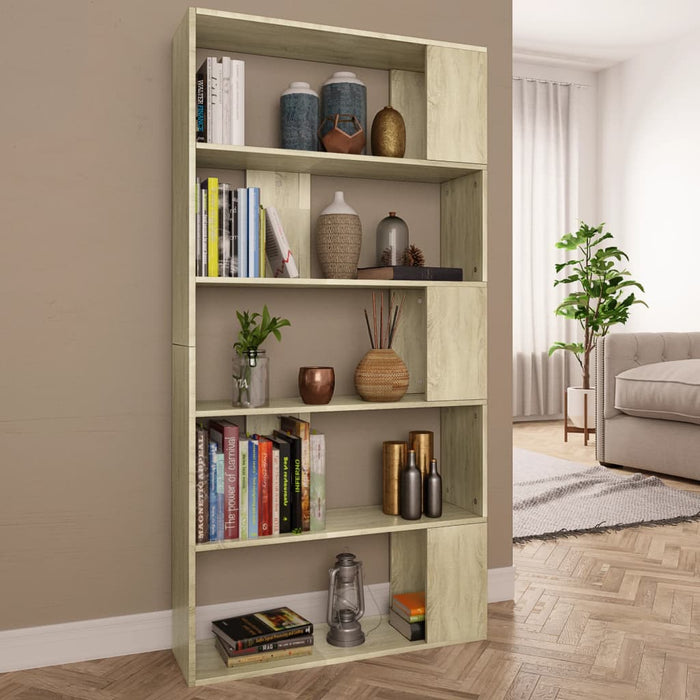 vidaXL Book Cabinet/Room Divider Sonoma Oak 80x24x159 cm Engineered Wood