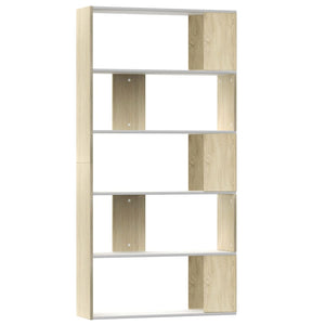 vidaXL Book Cabinet/Room Divider White and Sonoma Oak 80x24x159 cm Engineered Wood