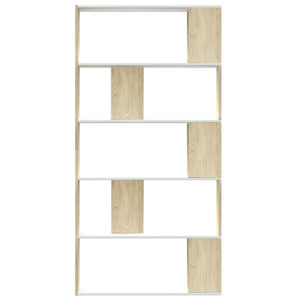 vidaXL Book Cabinet/Room Divider White and Sonoma Oak 80x24x159 cm Engineered Wood