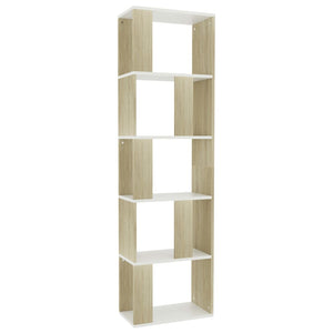 vidaXL Book Cabinet/Room Divider White and Sonoma Oak 45x24x159 cm Engineered Wood