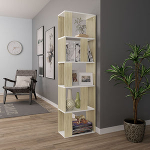 vidaXL Book Cabinet/Room Divider White and Sonoma Oak 45x24x159 cm Engineered Wood