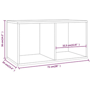 vidaXL Vinyl Storage Box White 71x34x36 cm Engineered Wood