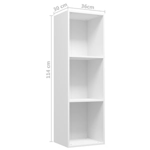 vidaXL Book Cabinet/TV Cabinet White 36x30x114 cm Engineered Wood