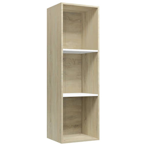 vidaXL Book Cabinet/TV Cabinet White and Sonoma Oak 36x30x114 cm Engineered Wood