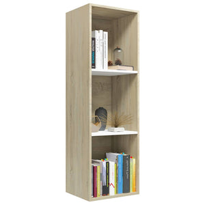 vidaXL Book Cabinet/TV Cabinet White and Sonoma Oak 36x30x114 cm Engineered Wood