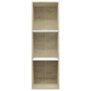 vidaXL Book Cabinet/TV Cabinet White and Sonoma Oak 36x30x114 cm Engineered Wood