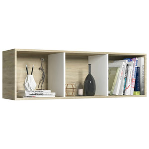 vidaXL Book Cabinet/TV Cabinet White and Sonoma Oak 36x30x114 cm Engineered Wood