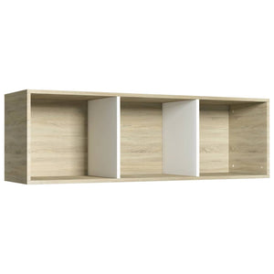 vidaXL Book Cabinet/TV Cabinet White and Sonoma Oak 36x30x114 cm Engineered Wood