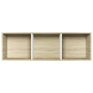 vidaXL Book Cabinet/TV Cabinet White and Sonoma Oak 36x30x114 cm Engineered Wood