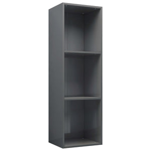 vidaXL Book Cabinet/TV Cabinet High Gloss Grey 36x30x114 cm Engineered Wood