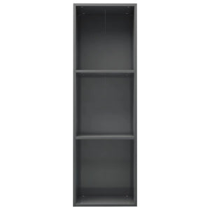 vidaXL Book Cabinet/TV Cabinet High Gloss Grey 36x30x114 cm Engineered Wood