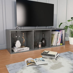 vidaXL Book Cabinet/TV Cabinet High Gloss Grey 36x30x114 cm Engineered Wood