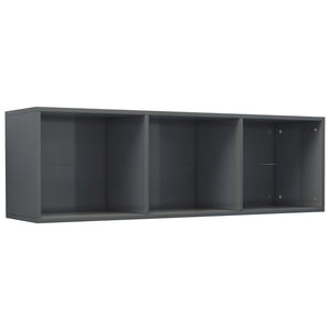 vidaXL Book Cabinet/TV Cabinet High Gloss Grey 36x30x114 cm Engineered Wood