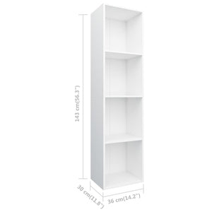 vidaXL Book Cabinet/TV Cabinet White 36x30x143 cm Engineered Wood