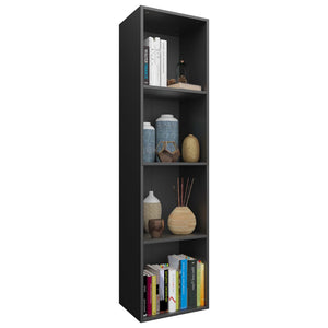 vidaXL Book Cabinet/TV Cabinet Black 36x30x143 cm Engineered Wood