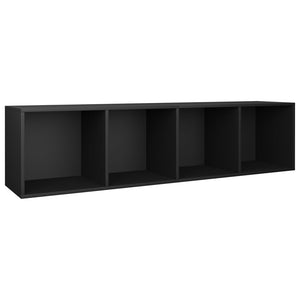 vidaXL Book Cabinet/TV Cabinet Black 36x30x143 cm Engineered Wood