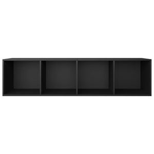 vidaXL Book Cabinet/TV Cabinet Black 36x30x143 cm Engineered Wood