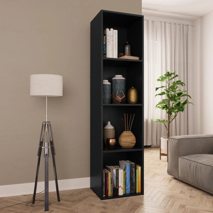 vidaXL Book Cabinet/TV Cabinet Black 36x30x143 cm Engineered Wood