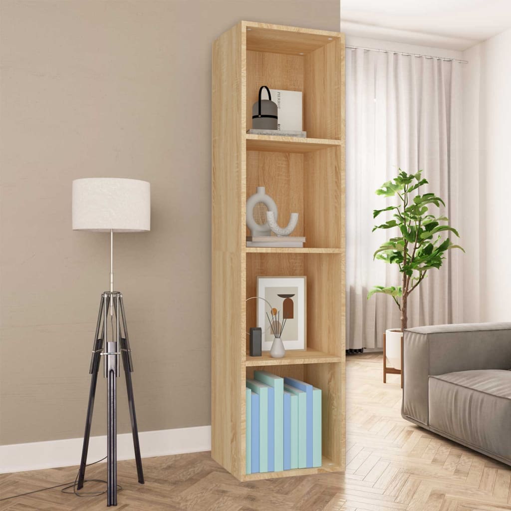 vidaXL Book Cabinet/TV Cabinet Sonoma Oak 36x30x143 cm Engineered Wood