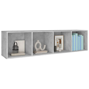 vidaXL Book Cabinet/TV Cabinet Concrete Grey 36x30x143 cm Engineered Wood