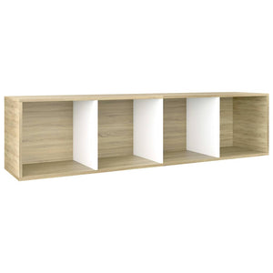 vidaXL Book Cabinet/TV Cabinet White and Sonoma Oak 36x30x114 cm Engineered Wood