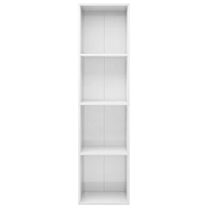 vidaXL Book Cabinet/TV Cabinet High Gloss White 36x30x143 cm Engineered Wood