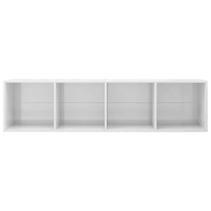 vidaXL Book Cabinet/TV Cabinet High Gloss White 36x30x143 cm Engineered Wood