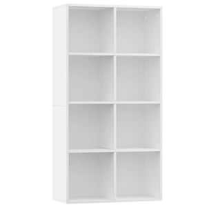 vidaXL Book Cabinet/Sideboard White 66x30x130 cm Engineered Wood