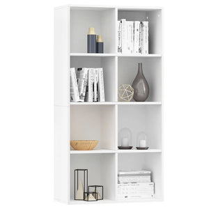 vidaXL Book Cabinet/Sideboard White 66x30x130 cm Engineered Wood