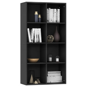 vidaXL Book Cabinet/Sideboard Black 66x30x130 cm Engineered Wood