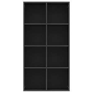 vidaXL Book Cabinet/Sideboard Black 66x30x130 cm Engineered Wood