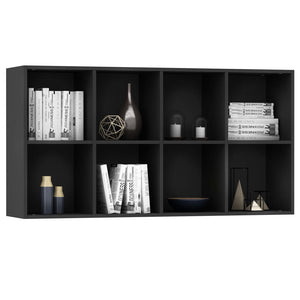 vidaXL Book Cabinet/Sideboard Black 66x30x130 cm Engineered Wood